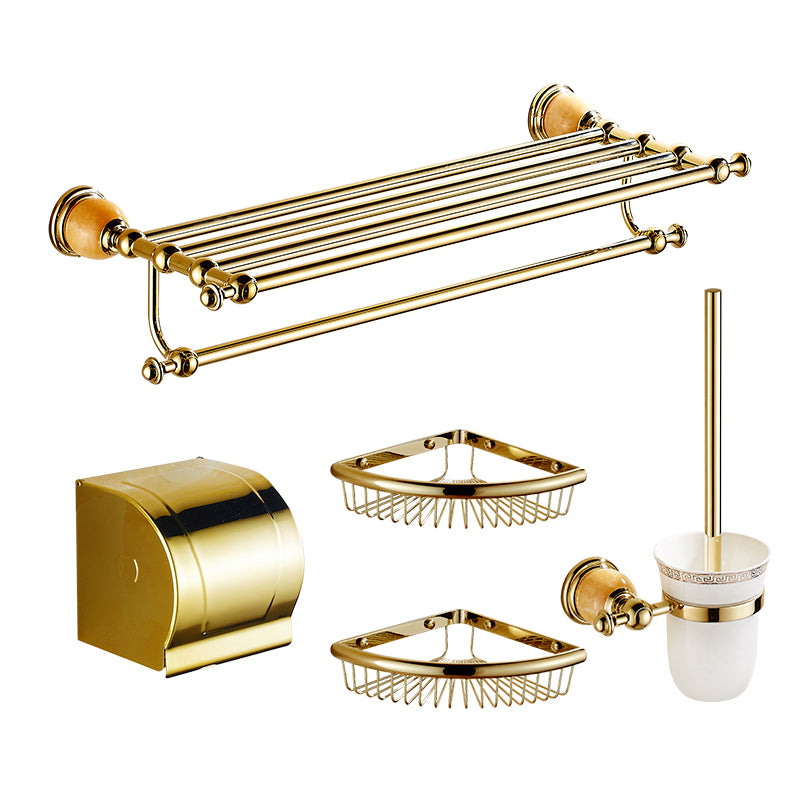 Polished Gold Bathroom Set Metal Bathroom Accessories Hardware Set