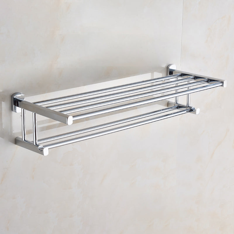 Contemporary Bathroom Accessories Hardware Set In Silver Metal