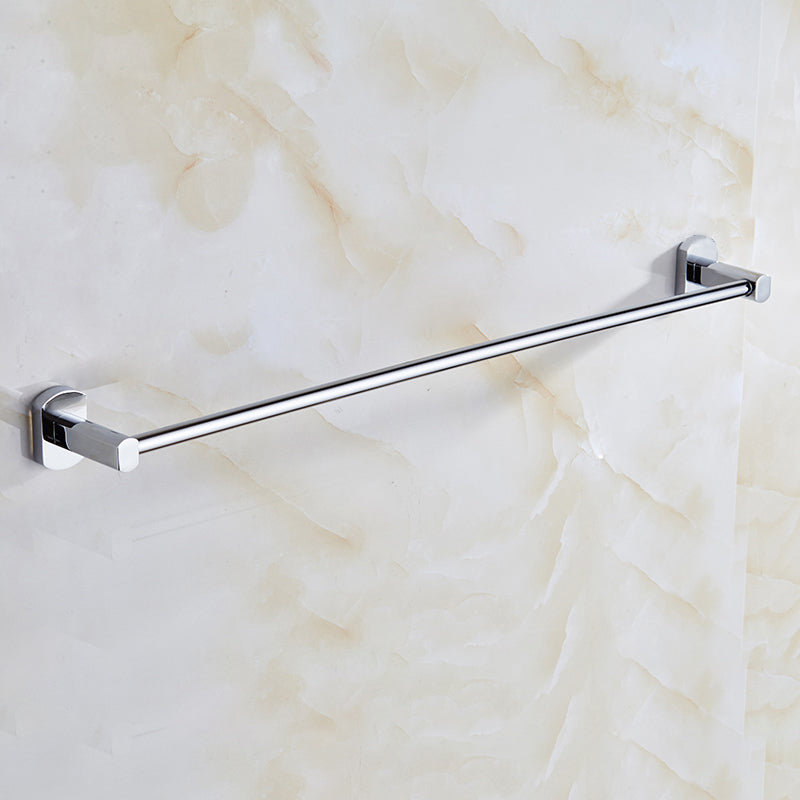 Contemporary Bathroom Accessories Hardware Set In Silver Metal