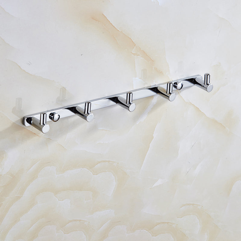 Contemporary Bathroom Accessories Hardware Set In Silver Metal