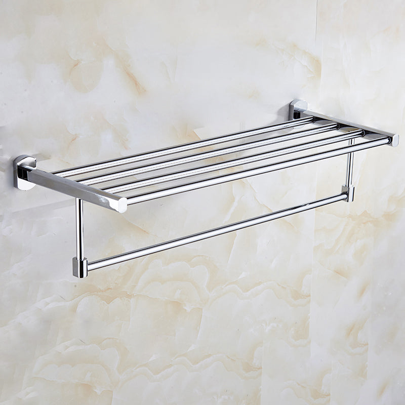 Contemporary Bathroom Accessories Hardware Set In Silver Metal