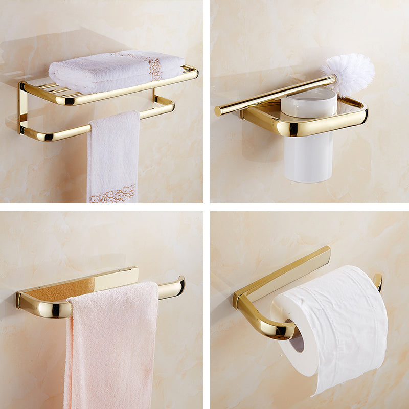 Traditional Style Golden Bathroom Accessory as Individual or as a Set