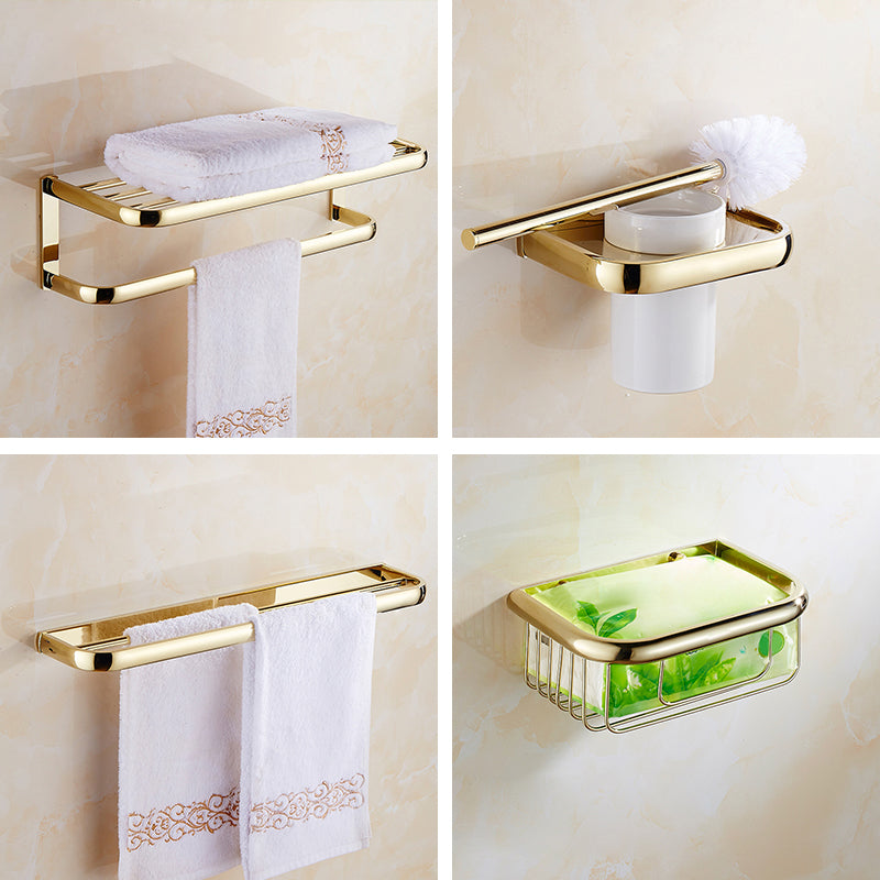 Traditional Style Golden Bathroom Accessory as Individual or as a Set