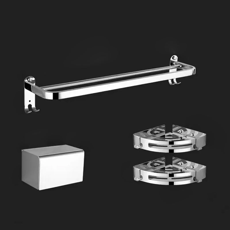 Contemporary Style Silver Metal Bathroom Accessory as Individual or as a Set