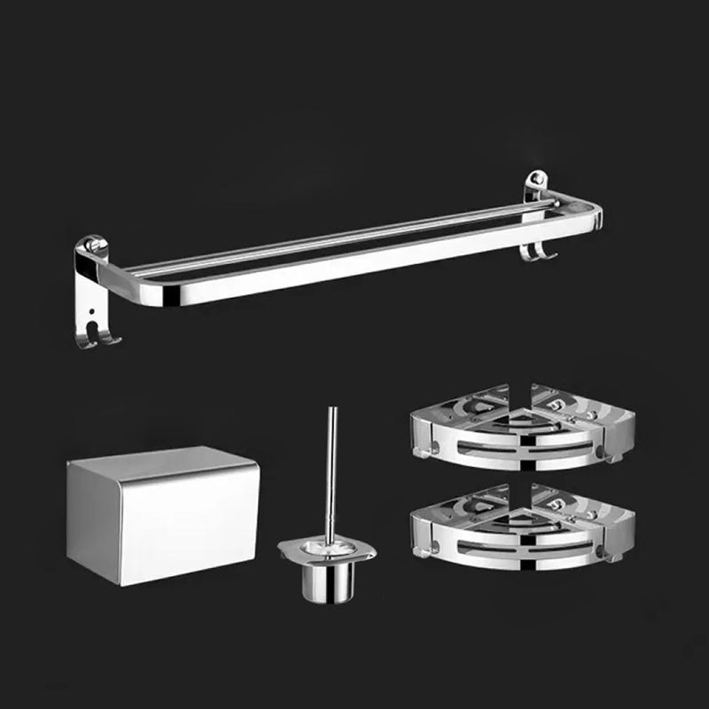 Contemporary Style Silver Metal Bathroom Accessory as Individual or as a Set