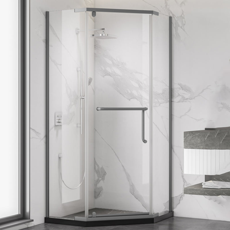 Narrow Edge Semi Frameless Pivot Shower Door Tempered Glass Shower Door