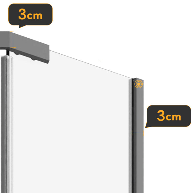 Narrow Edge Semi Frameless Pivot Shower Door Tempered Glass Shower Door