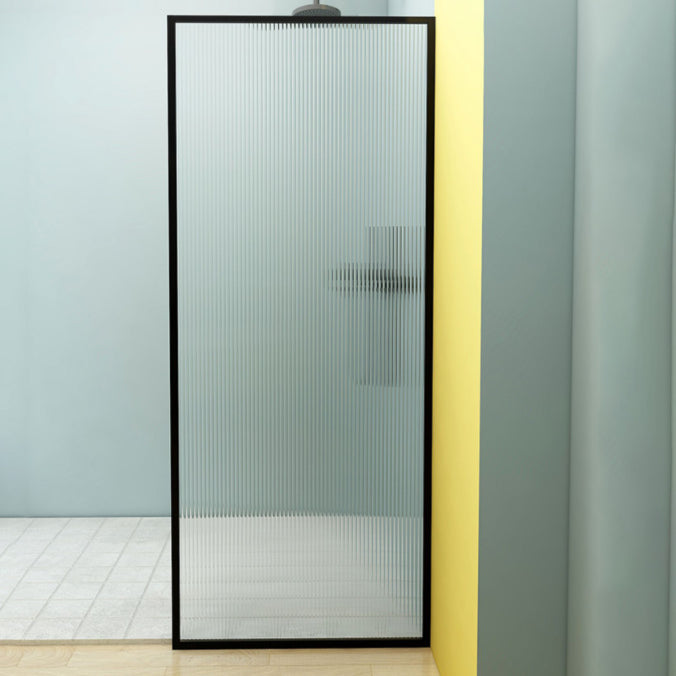 Fixed Black Shower Screen Full Frame Half Partition Shower Door