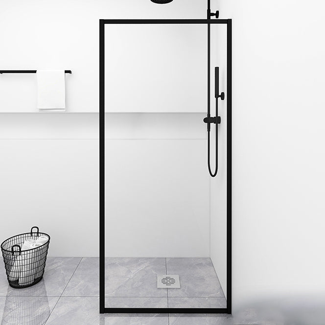 Fixed Black Shower Screen Full Frame Half Partition Shower Door