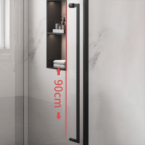 Single Sliding Triple Linkage Shower Door Semi-frameless Tempered Glass Shower Door