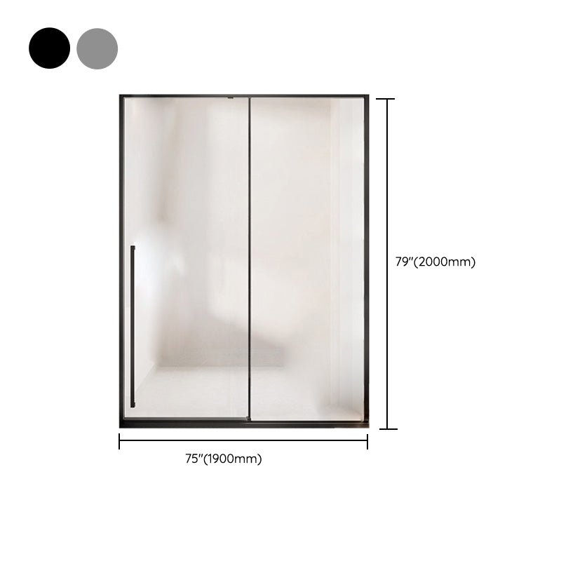 Semi Frameless Single Sliding Shower Door Tempered Glass Shower Door
