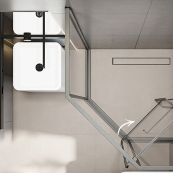 Diamond-shaped Shower Room Inside and Outside Pivot Shower Screen