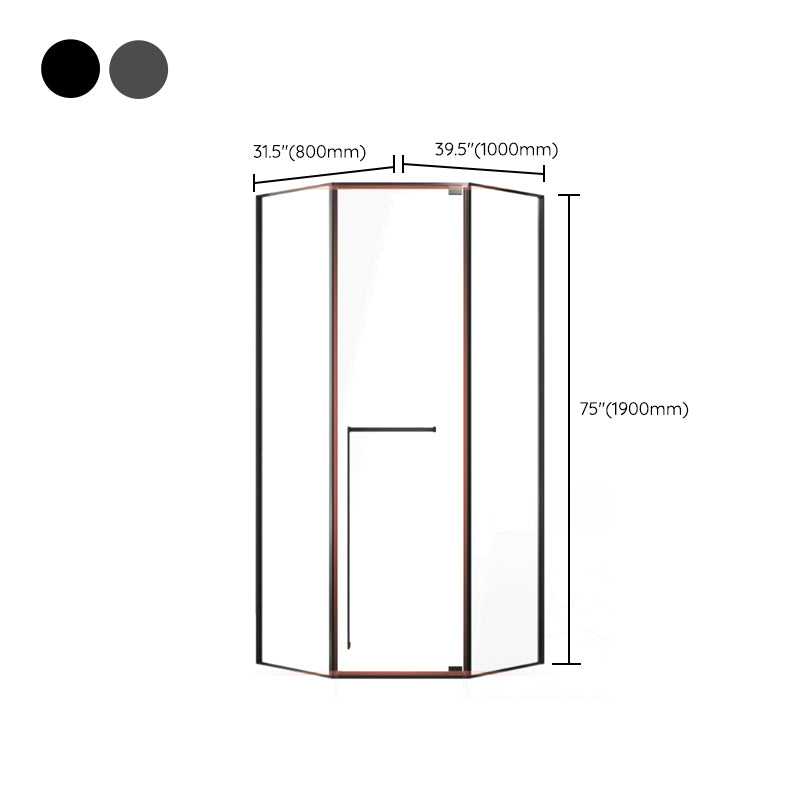 Diamond-shaped Shower Room Inside and Outside Pivot Shower Screen