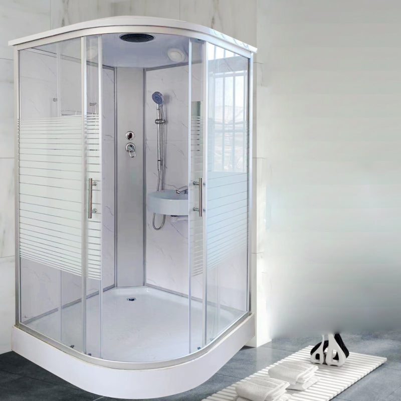 Modern Shower Enclosure Grey Drainer Sliding Door Shower Stall