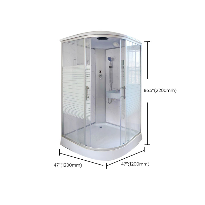 Modern Shower Enclosure Grey Drainer Sliding Door Shower Stall