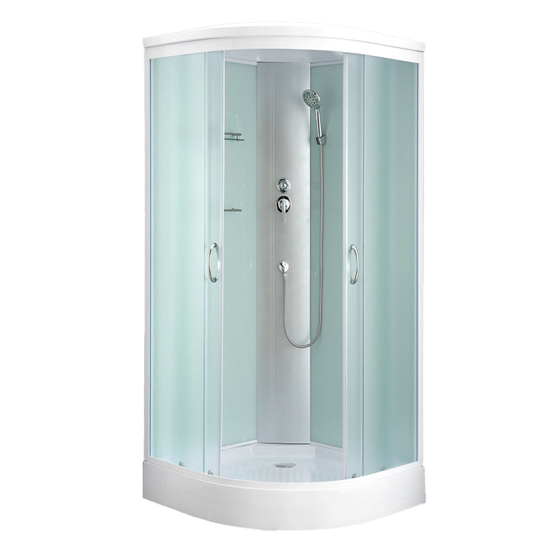 Rounded Shower Stall with Shower Base Tempered Glass Shower Stall