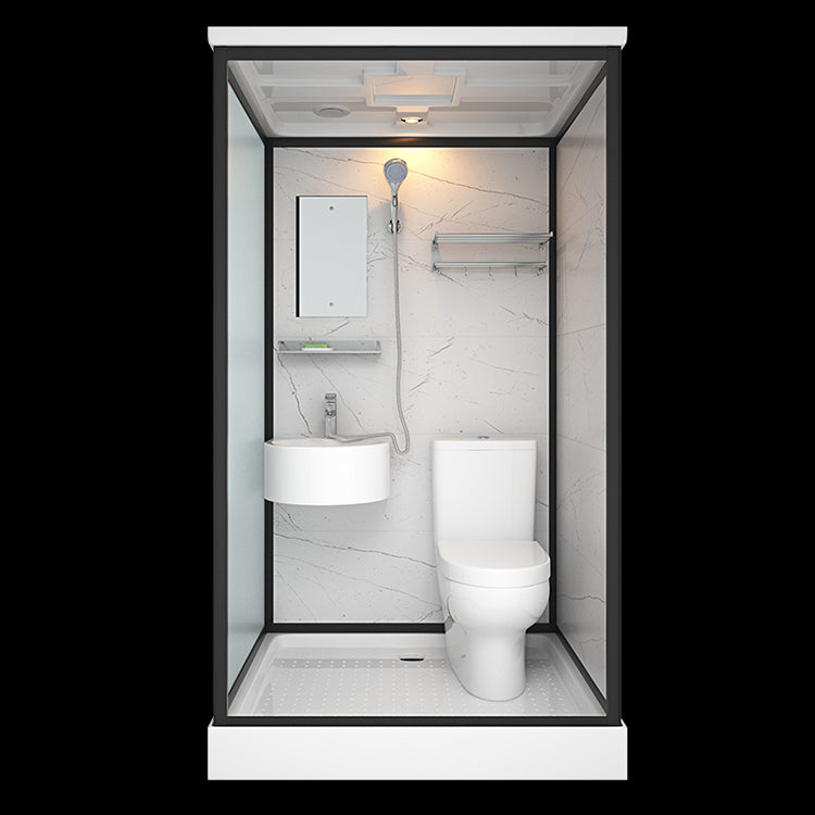 Bathroom Shower Stall Framed Single Sliding Rectangular Shower Enclosure