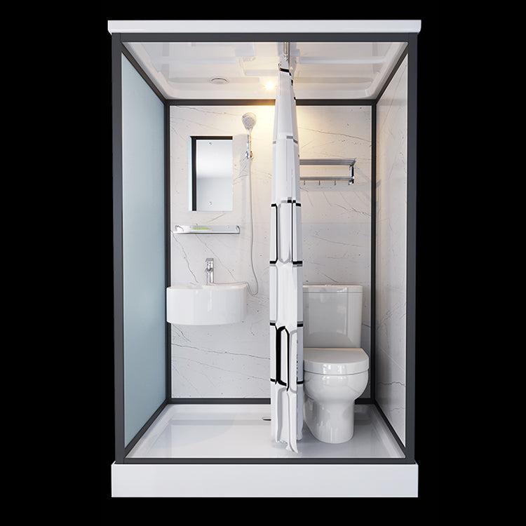 Bathroom Shower Stall Framed Single Sliding Rectangular Shower Enclosure