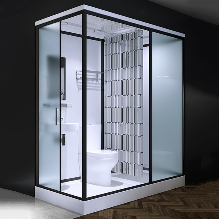 Bathroom Shower Stall Framed Single Sliding Rectangular Shower Enclosure