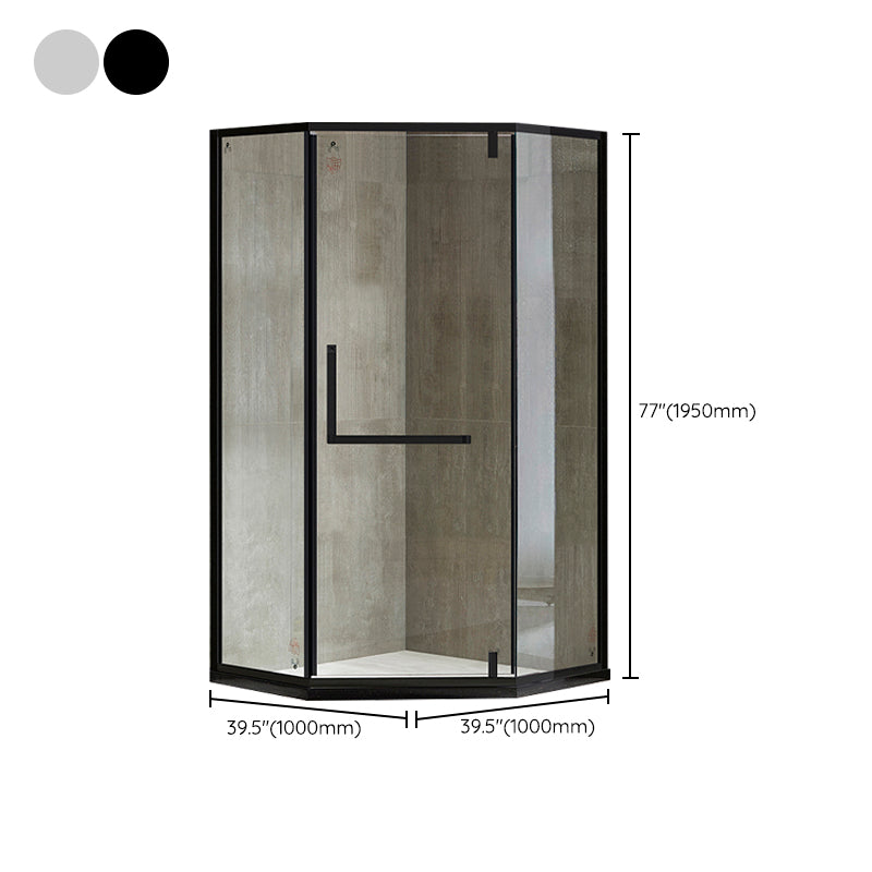 Modern Style Shower Stall Semicircle Metal Frame Framed Shower Stall