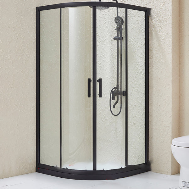 Contemporary Shower Stall Semicircle Metal Framed Shower Stall