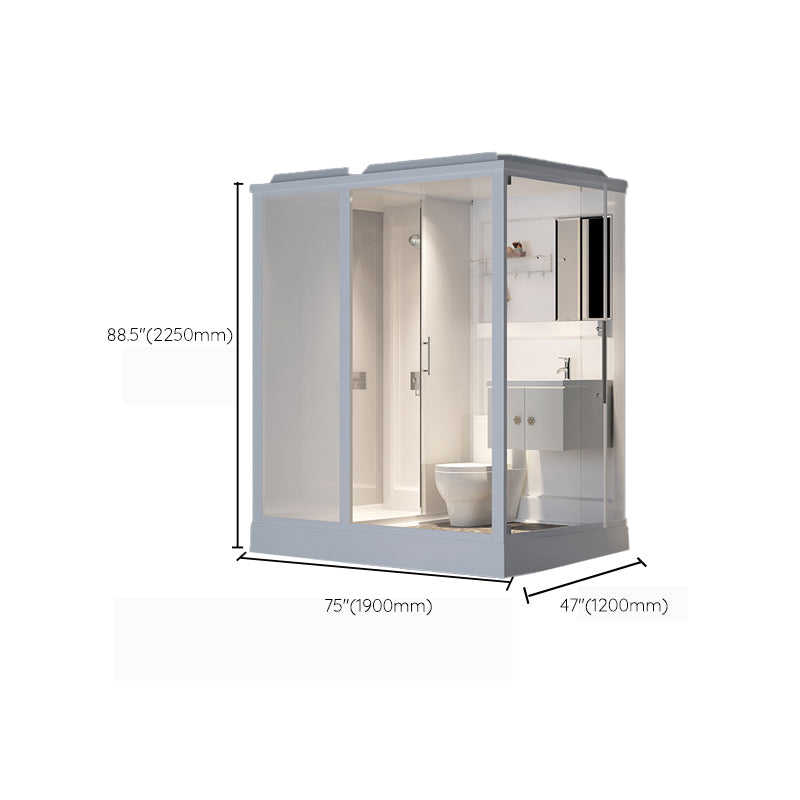 Modern Framed Shower Stall Clear Tempered Shower Stall for Bathroom