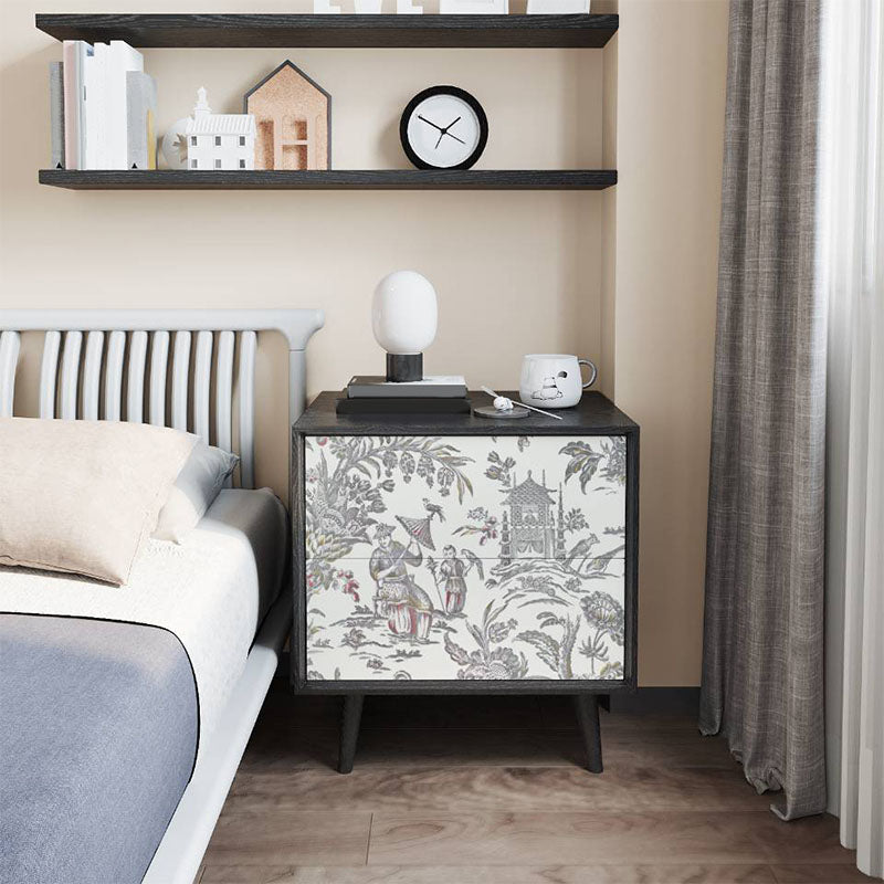 Contemporary Night Table Storage Accent Table Nightstand with 2 Drawers for Bedroom