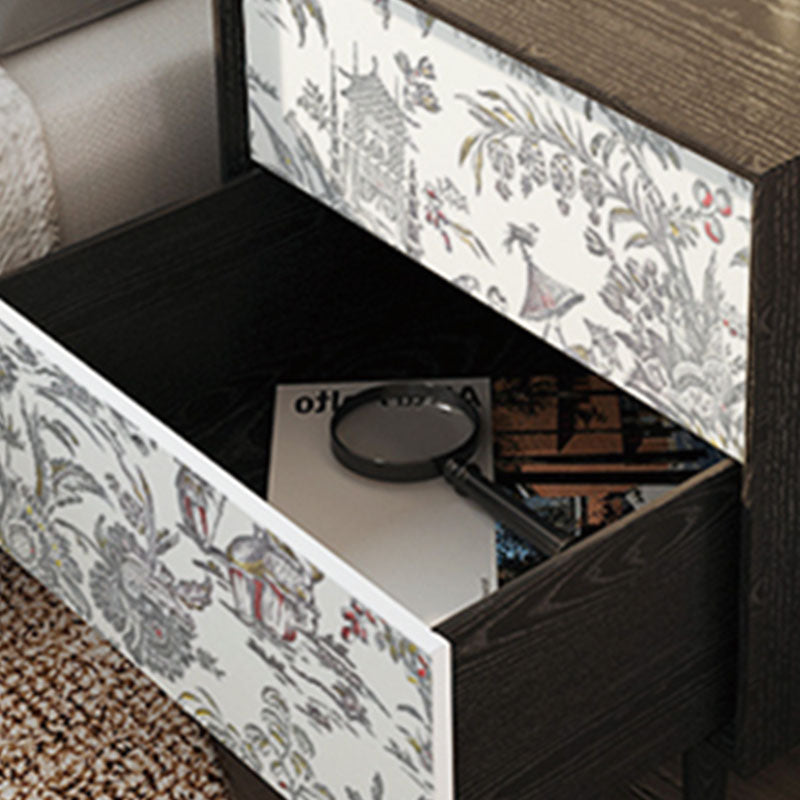 Contemporary Night Table Storage Accent Table Nightstand with 2 Drawers for Bedroom