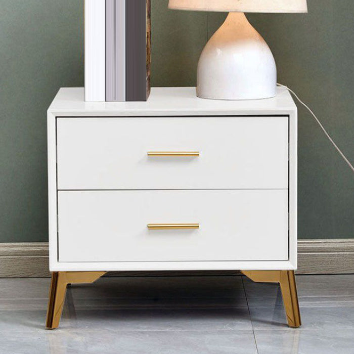 Contemporary Accent Table Nightstand 2 Drawers Night Table for Home