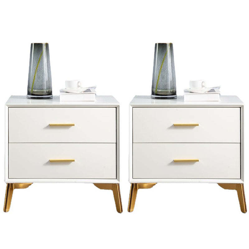 Contemporary Accent Table Nightstand 2 Drawers Night Table for Home