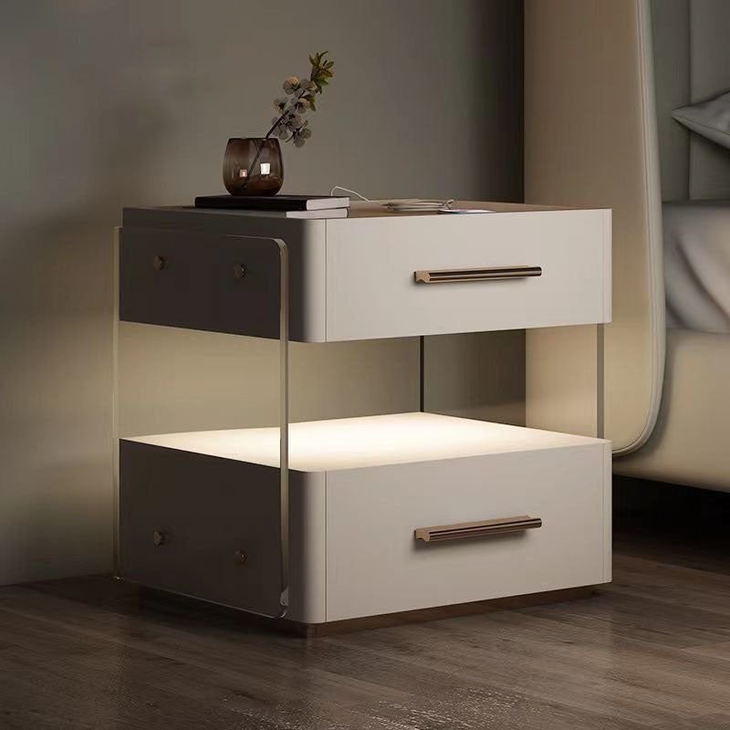 Glam Accent Table Nightstand Open Storage Night Stand for Bedroom and Home