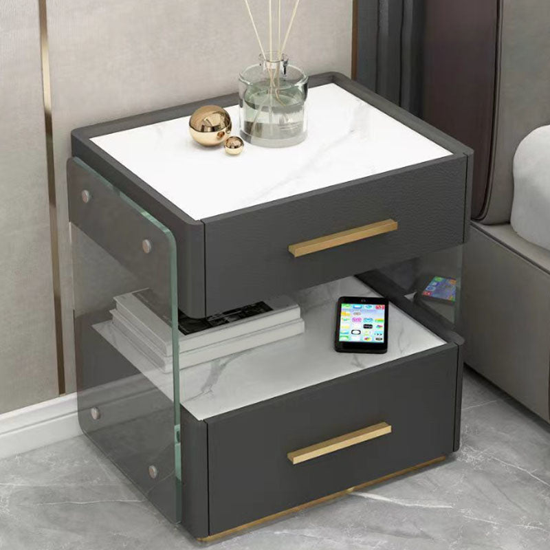 Glam Accent Table Nightstand Open Storage Night Stand for Bedroom and Home