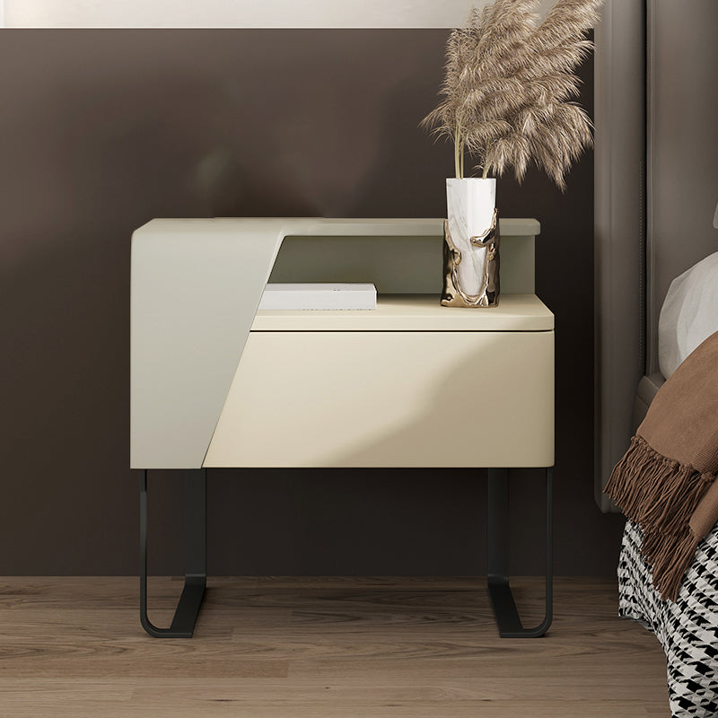 Open Storage Accent Table Nightstand Wooden Night Table for Bedroom