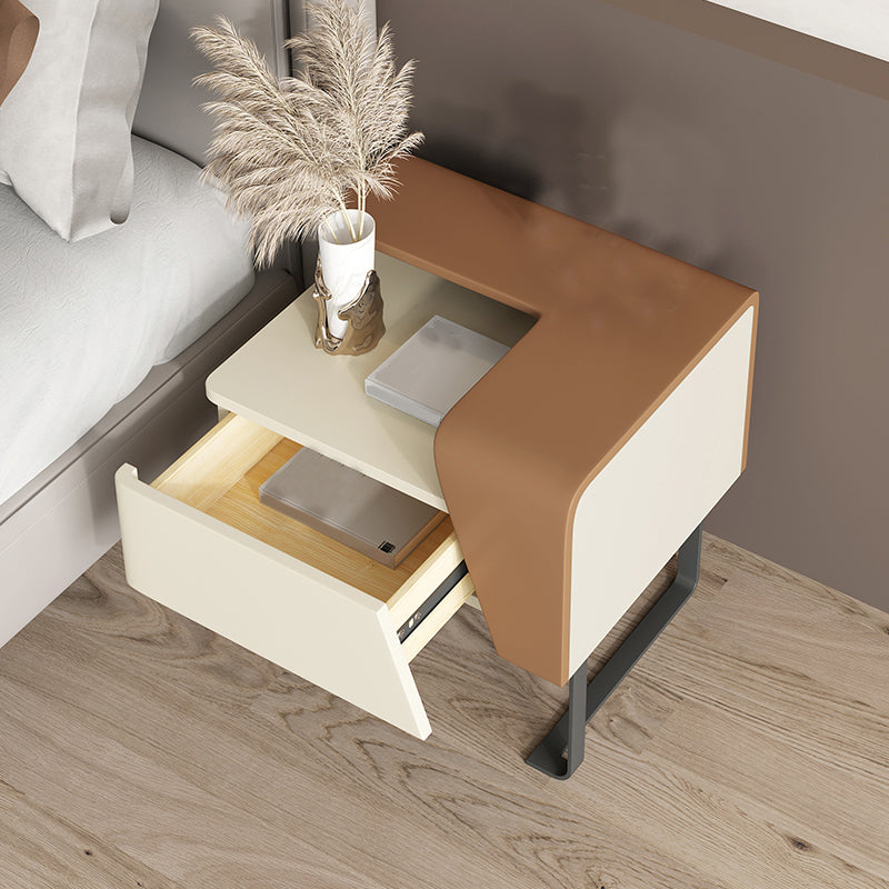 Open Storage Accent Table Nightstand Wooden Night Table for Bedroom