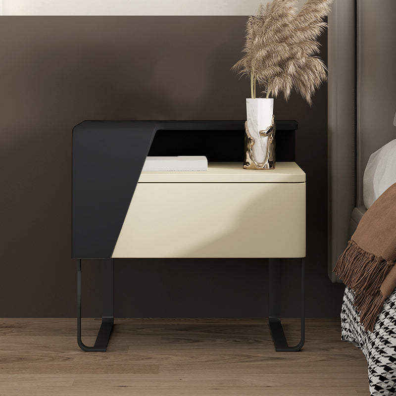 Open Storage Accent Table Nightstand Wooden Night Table for Bedroom