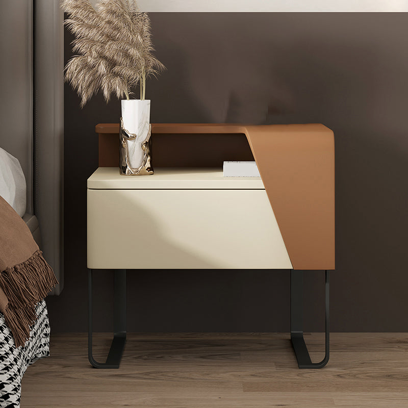 Open Storage Accent Table Nightstand Wooden Night Table for Bedroom