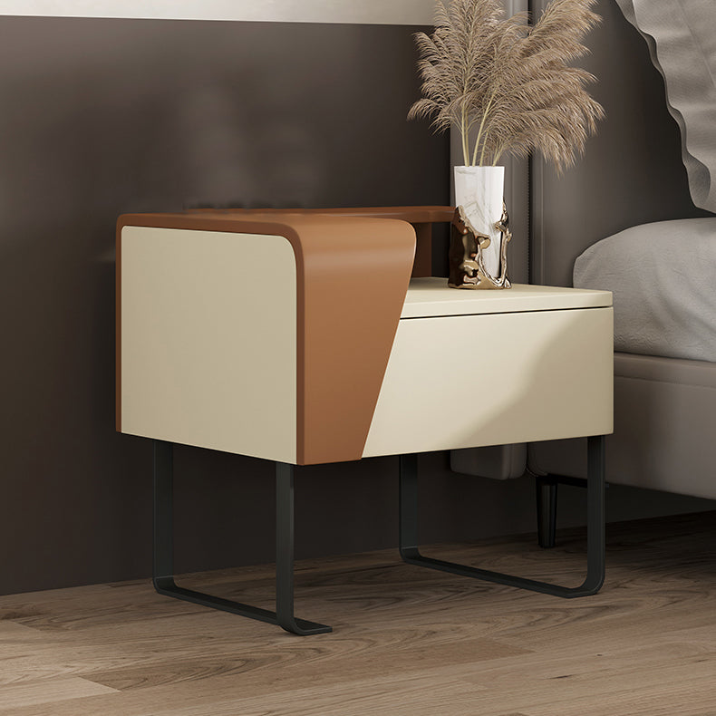 Open Storage Accent Table Nightstand Wooden Night Table for Bedroom