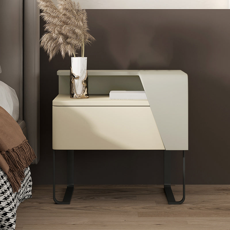 Open Storage Accent Table Nightstand Wooden Night Table for Bedroom