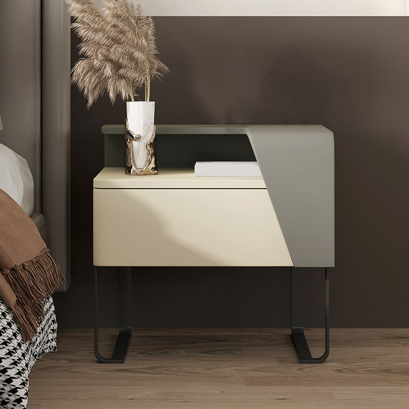 Open Storage Accent Table Nightstand Wooden Night Table for Bedroom