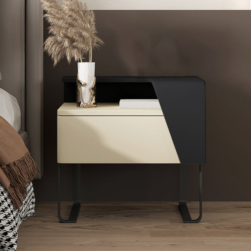 Open Storage Accent Table Nightstand Wooden Night Table for Bedroom