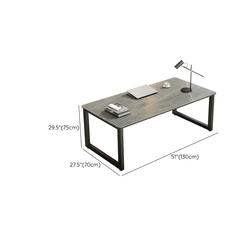 Stone Rectangle Office Desk Modern Style Computer Desk in Gray