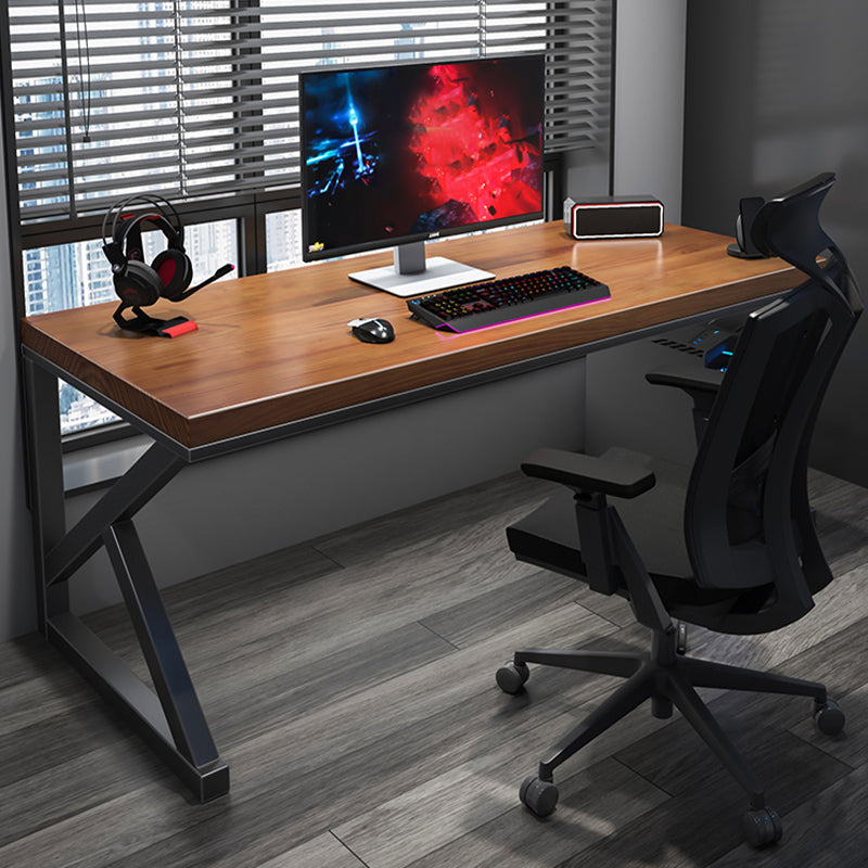 Solid Wood Rectangular Gaming Desk Modern Sled Base 29.53" Tall Computer Desk