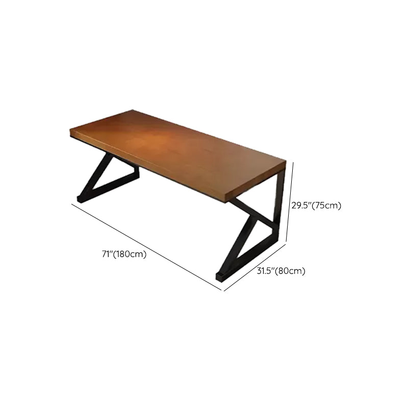 Solid Wood Rectangular Gaming Desk Modern Sled Base 29.53" Tall Computer Desk