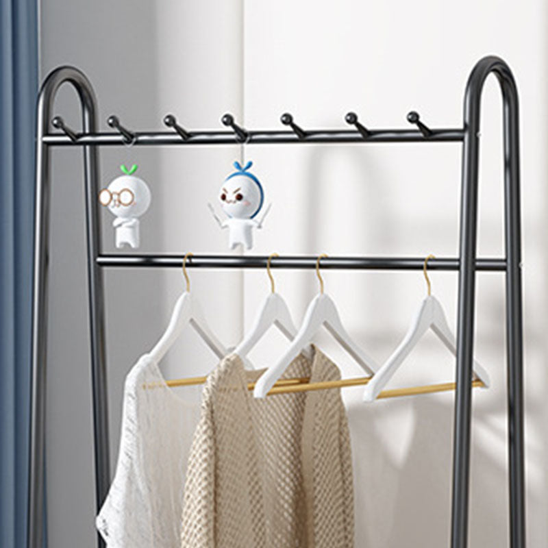 Modern Clothes Hanger Coat Hooks Free Standing Coat Rack with Storage Shelves