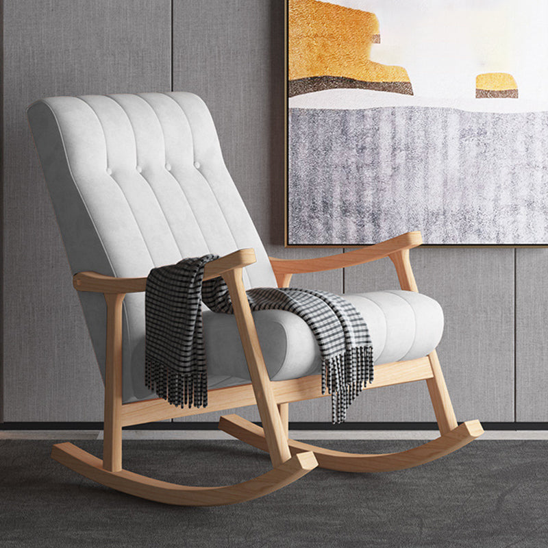 Wood Base Single Rocking Chair Lounge Leisure Lazy Chair for Living Room