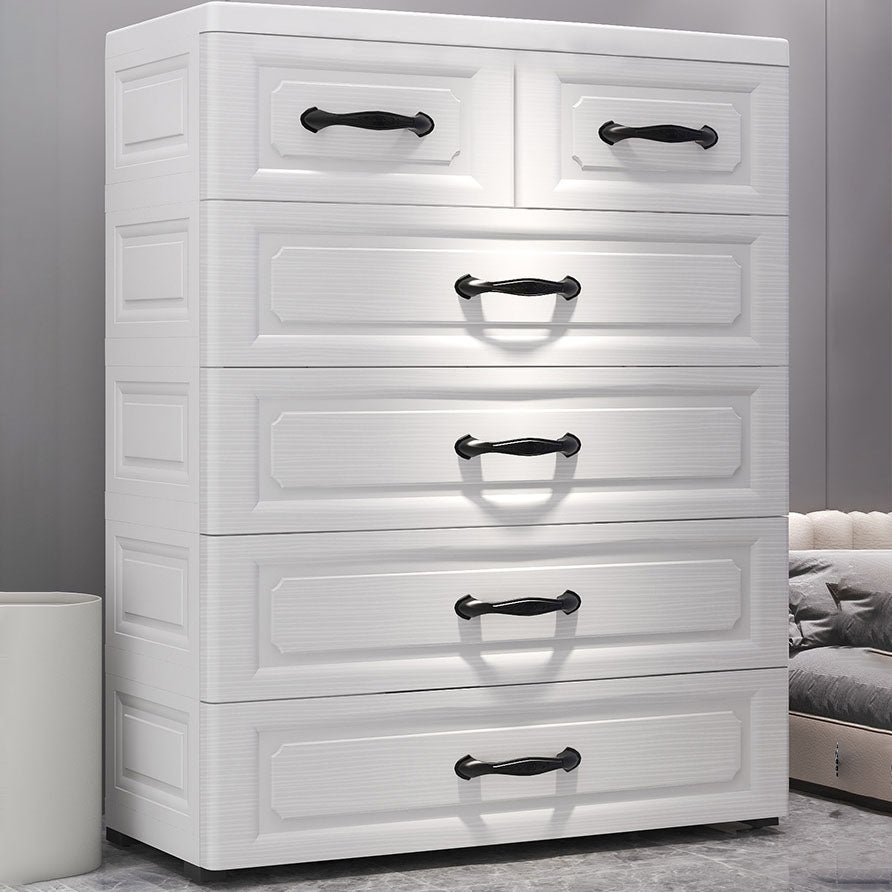 Modern Nursery Dresser Plastic Chest Kids Nightstand with 6 Drawers , 13.65 Inch W