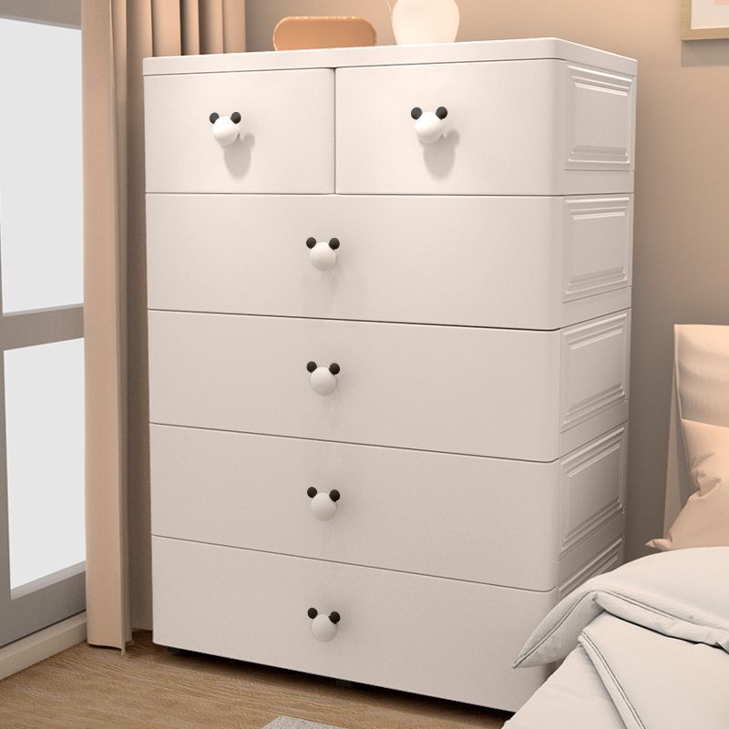 Modern Chest Kids Nightstand Plastic Nursery Dresser with 6 Drawers