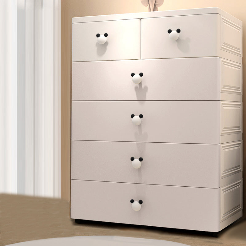 Modern Chest Kids Nightstand Plastic Nursery Dresser with 6 Drawers