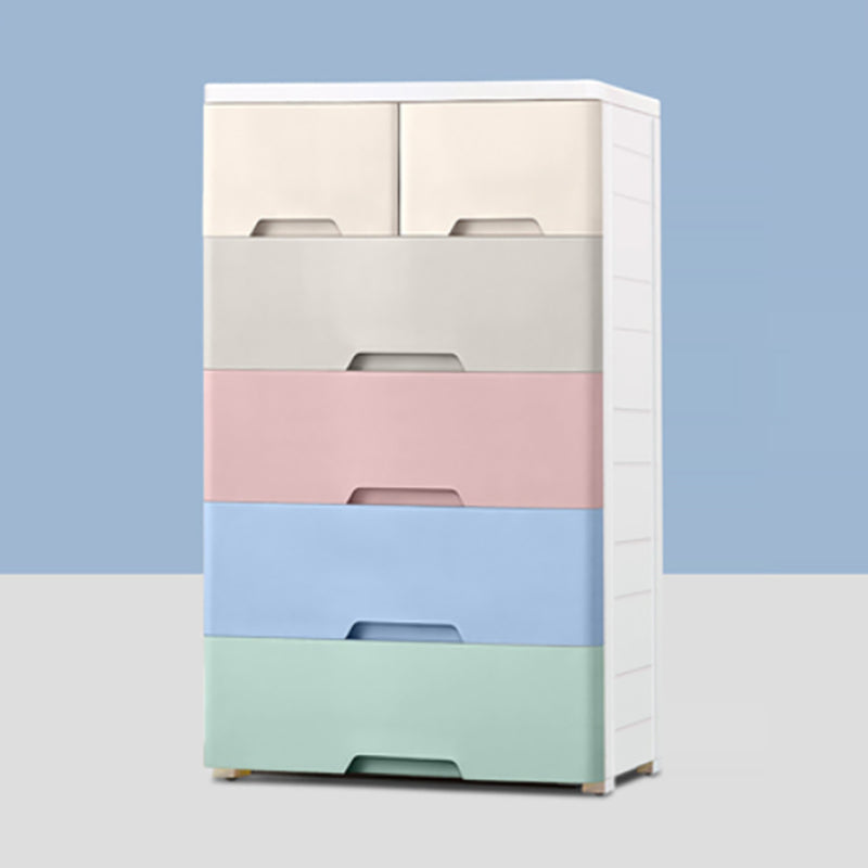 Modern Chest Kids Nightstand Plastic Nursery Dresser with 6 Drawers