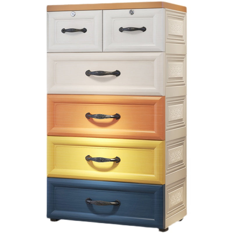 Modern Chest Kids Nightstand Plastic Nursery Dresser with 5/6/10 Drawers